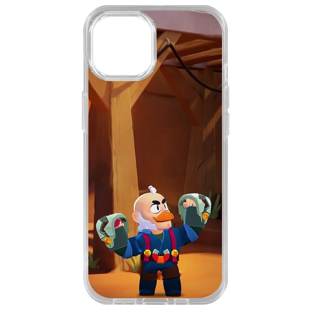 

Чехол-накладка Krutoff Clear Case Brawl Stars-Сэм для iPhone 14 Plus, Прозрачный