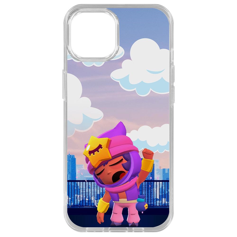 

Чехол-накладка Krutoff Clear Case Brawl Stars-Сэнди для iPhone 14 Plus, Прозрачный