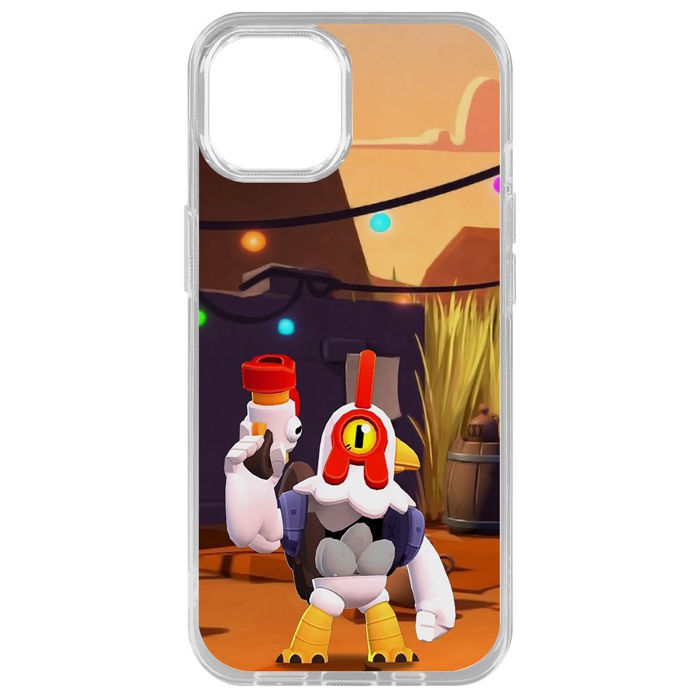 

Чехол-накладка Krutoff Clear Case Brawl Stars-Цыплёнок Рико для iPhone 14 Plus
