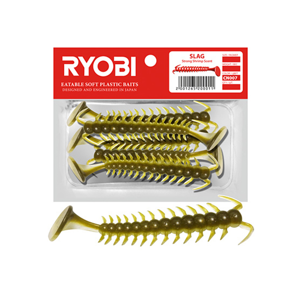 

Мягкая силикон. приманка риппер Ryobi SLAG (36mm), CN007 (spring lamprey), 8 шт., Коричневый;бежевый, Slag