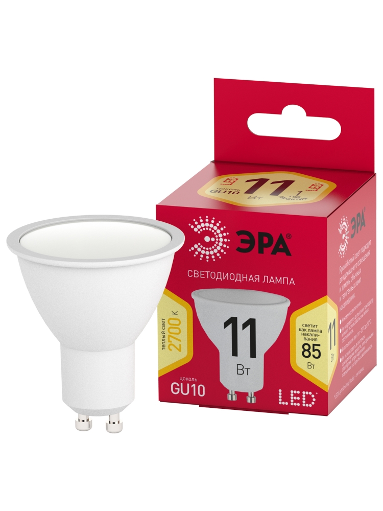 

Лампа светодиодная ЭРА LED MR16-11W-827-GU10 R Б0056065