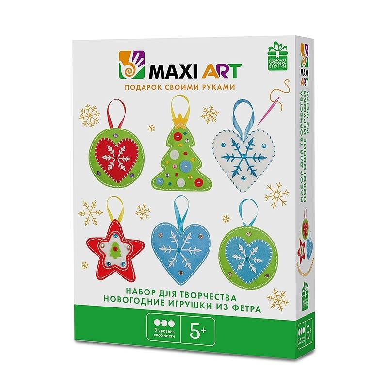 

Набор для Творчества Новогодние Игрушки из Фетра Maxi Art