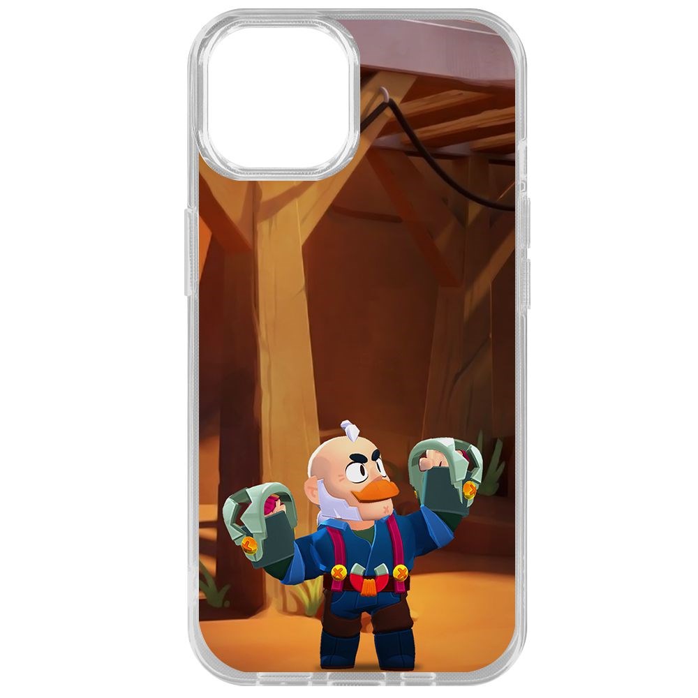 

Чехол-накладка Krutoff Clear Case Brawl Stars-Сэм для iPhone 14, Прозрачный