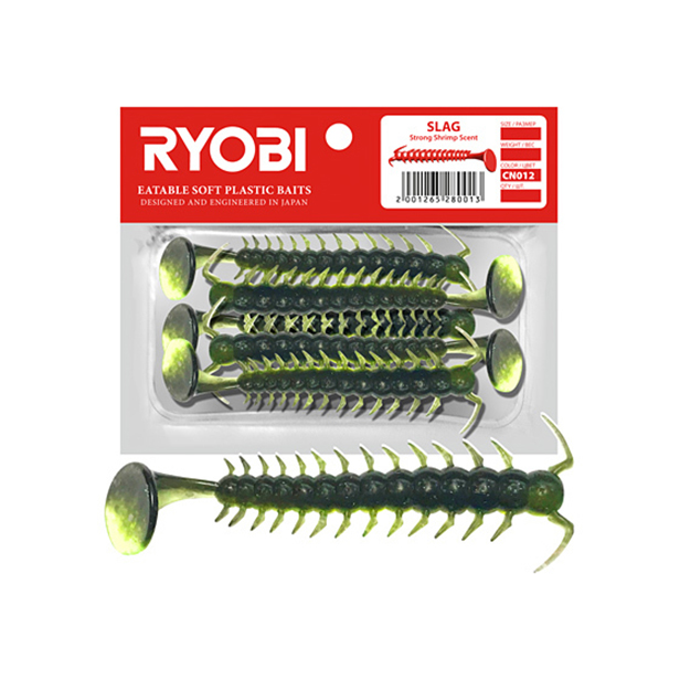 

Мягкая силиконовая приманка риппер Ryobi SLAG (36mm), CN012 (fresh kiwi), 8 шт., Зеленый;черный, Slag