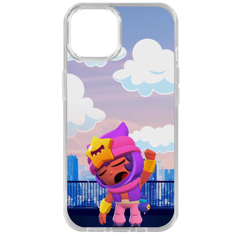 

Чехол-накладка Krutoff Clear Case Brawl Stars-Сэнди для iPhone 14, Прозрачный