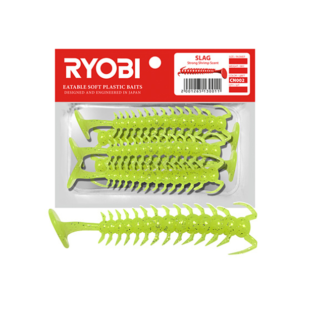 

Мягкая силиконовая приманка риппер Ryobi SLAG (59mm), CN002 (moon light), 5 шт., Зеленый, Slag