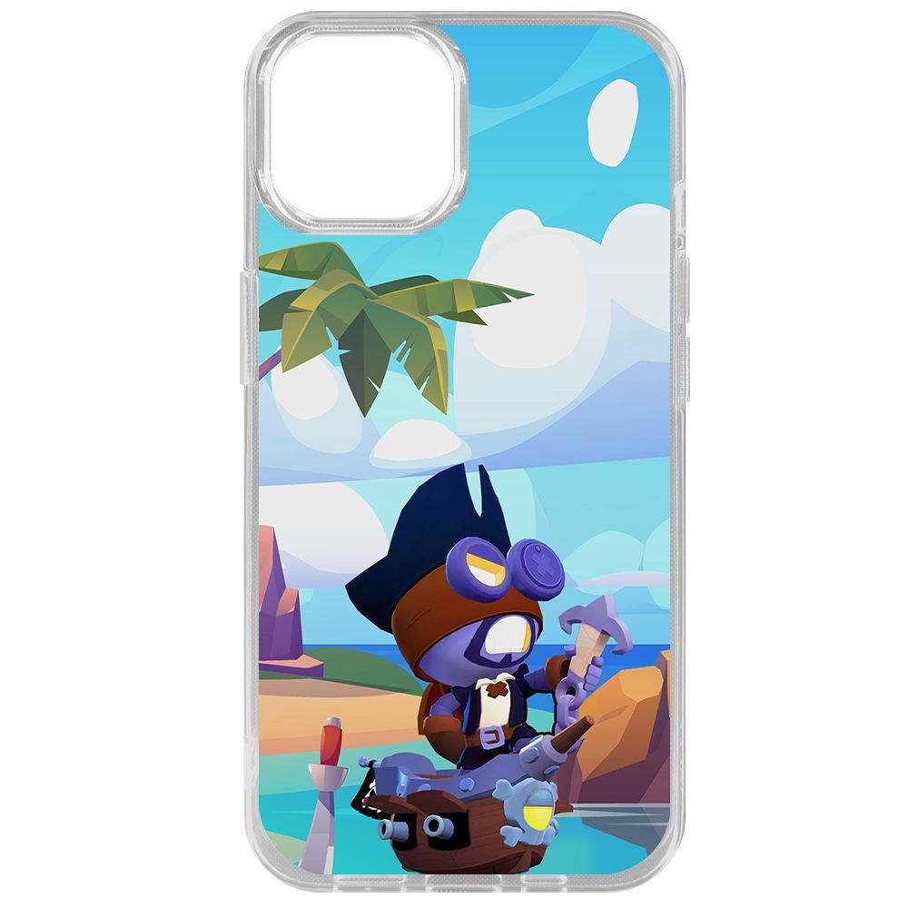 

Чехол-накладка Krutoff Clear Case Brawl Stars-Темный Корсар Карл для iPhone 14, Прозрачный