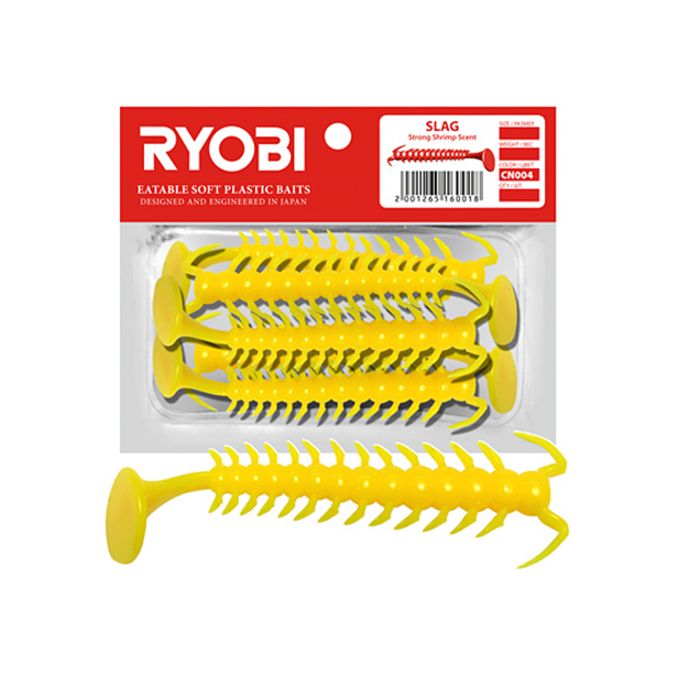 

Мягкая силиконовая приманка риппер Ryobi SLAG (59mm), CN004 (sweet melon), 5 шт., Желтый, Slag