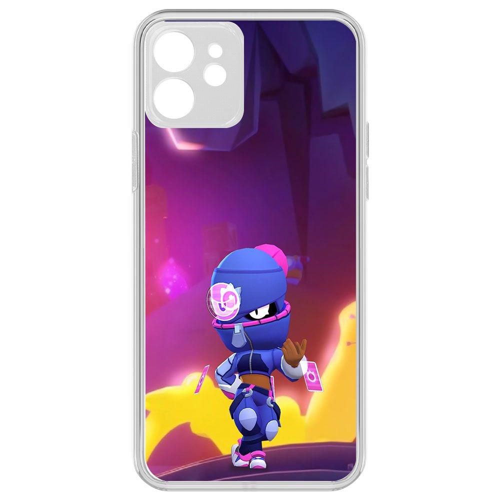 

Чехол-накладка Krutoff Clear Case Brawl Stars-Ниндзя Тара для iPhone 12 с защитой камеры, Прозрачный