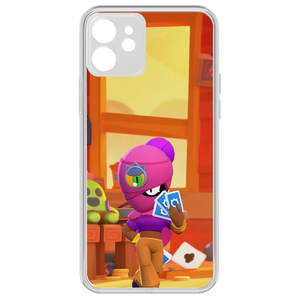 

Чехол-накладка Krutoff Clear Case Brawl Stars-Тара для iPhone 12 с защитой камеры, Прозрачный