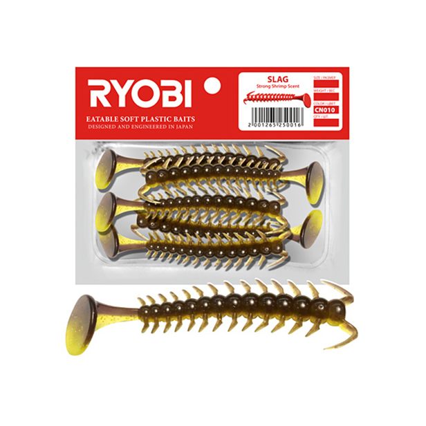 Мягкая силиконовая приманка риппер Ryobi SLAG (71mm), CN010 (frog eggs), 5 шт.