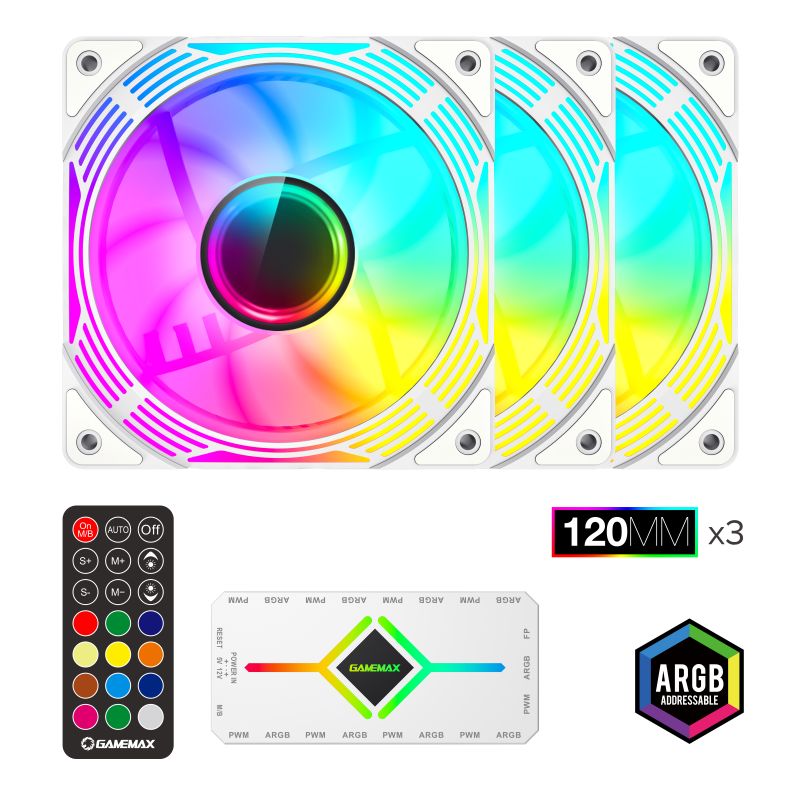 

Комплект вентиляторов GameMAX KF300 White, KF300 WH