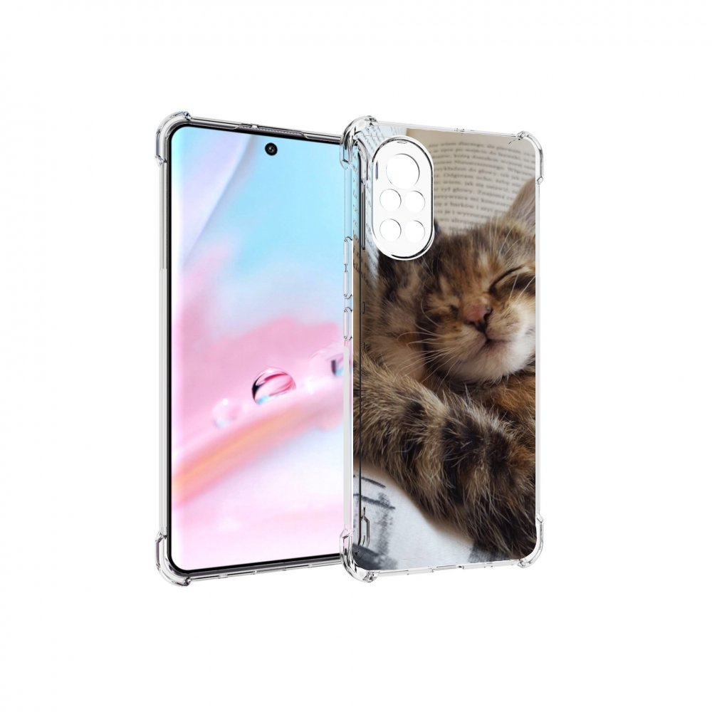 

Чехол MyPads Спящий-котенок для Huawei Nova 8 (ANG-LX1), Прозрачный, Tocco