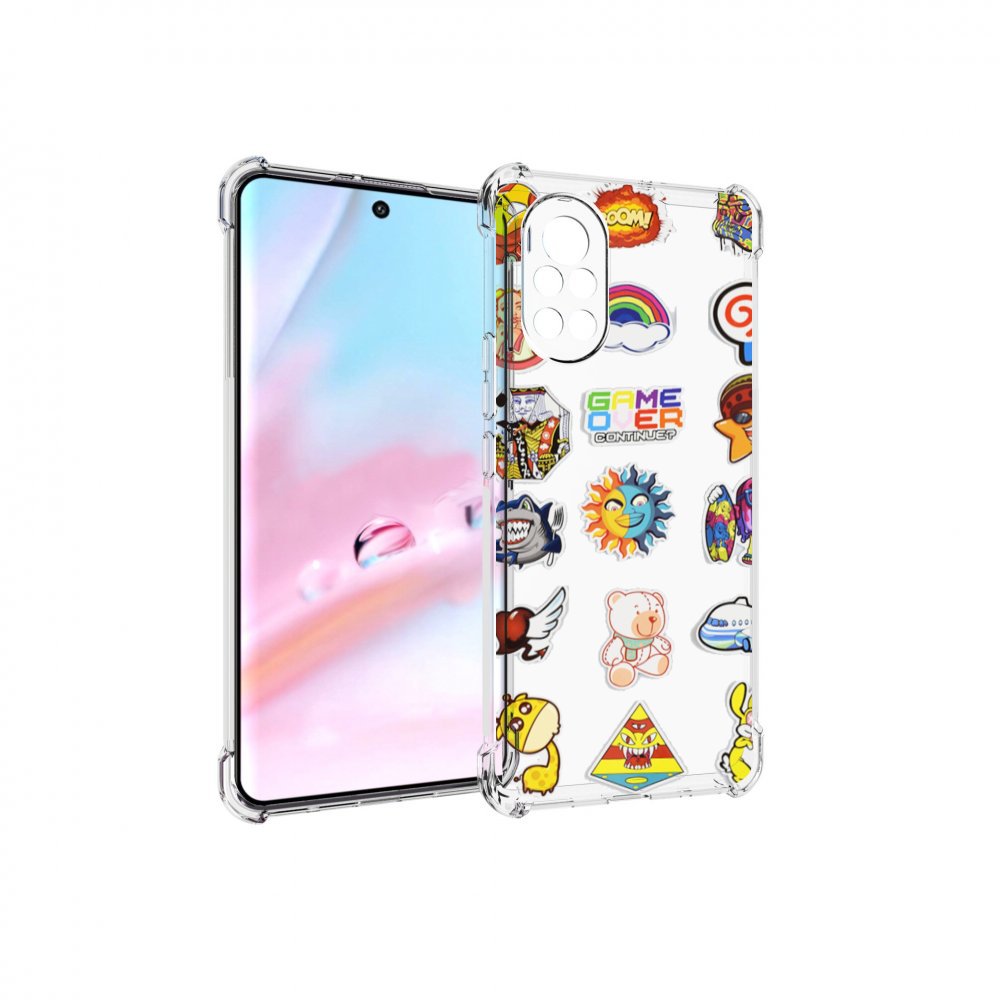 

Чехол MyPads Стикеры для Huawei Nova 8 (ANG-LX1), Прозрачный, Tocco