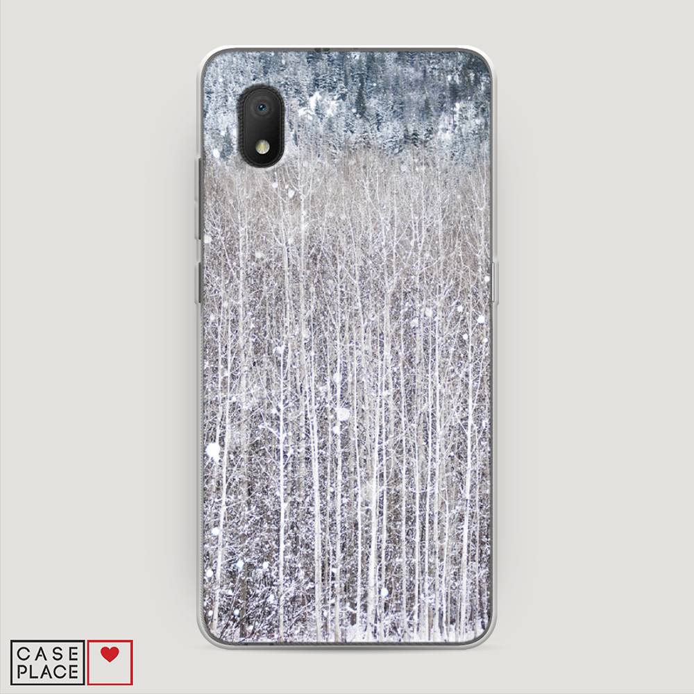 

Чехол на Alcatel 1A/1B (2020) "Снежный лес", Бежевый;серый;белый, 171150-5