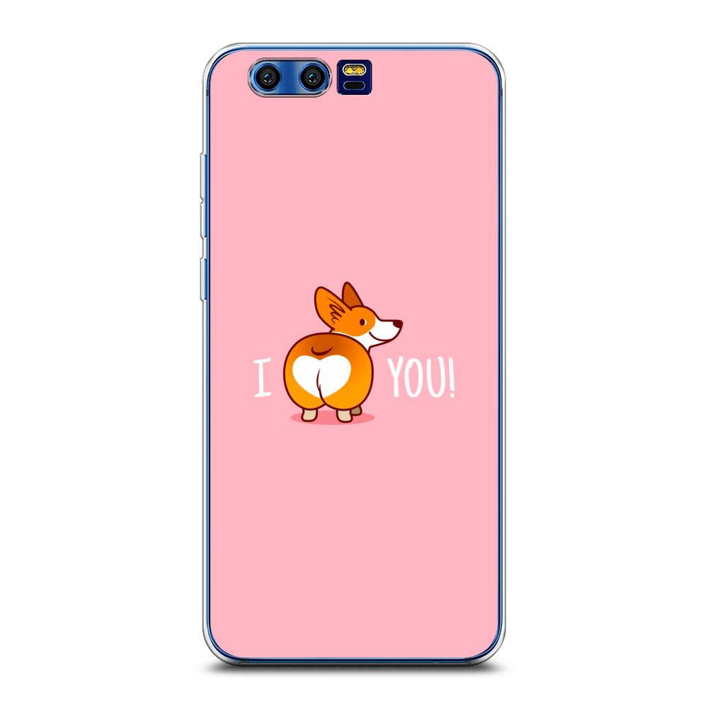 

Чехол на Honor 9 "Корги I love you", Розовый;коричневый;белый, 62450-1