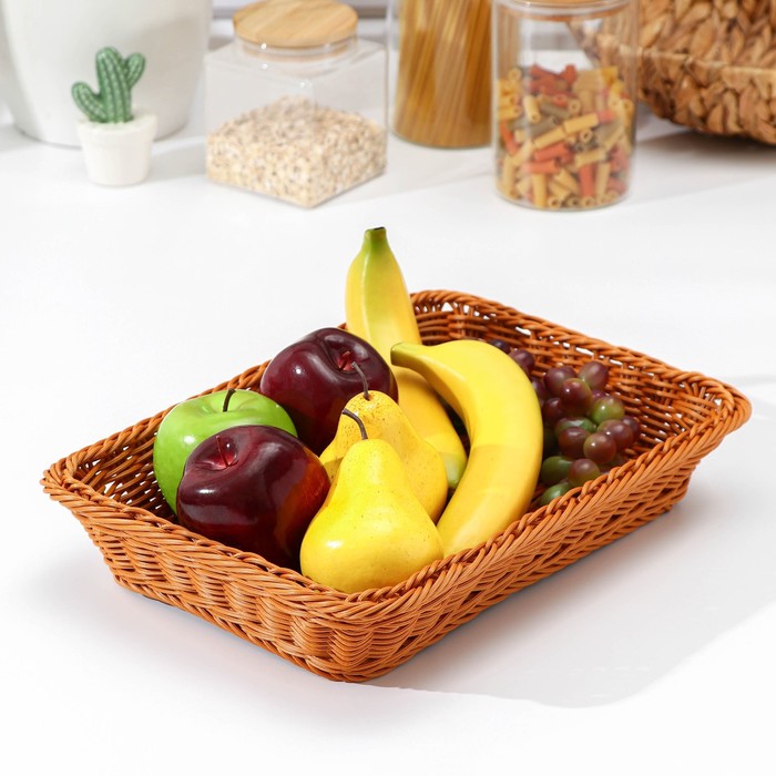

Корзина для продуктов Доляна, 35x24,5x7 см, Бежевый