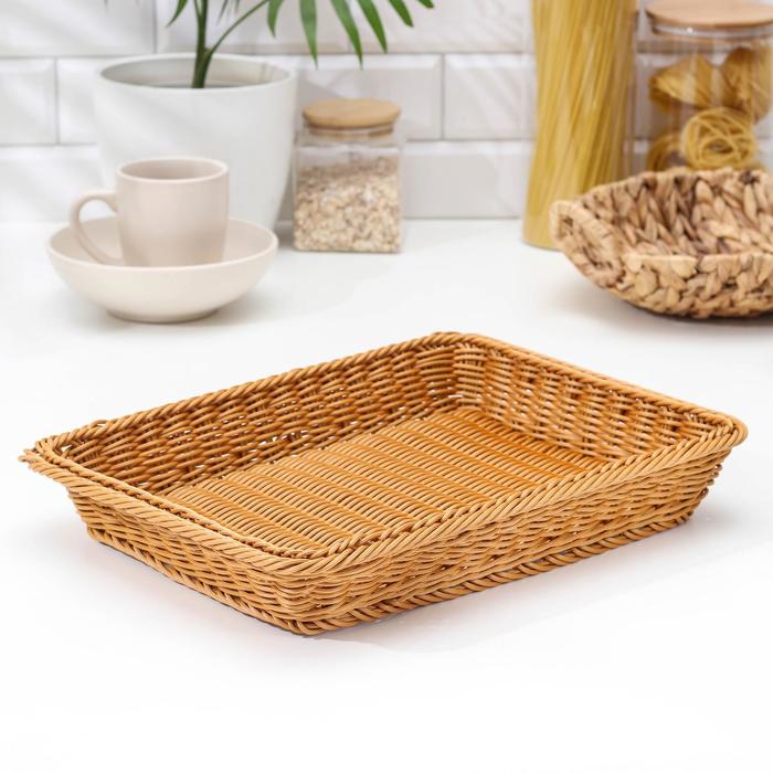 

Корзина для продуктов Доляна, 40x29,5x4 см, Бежевый