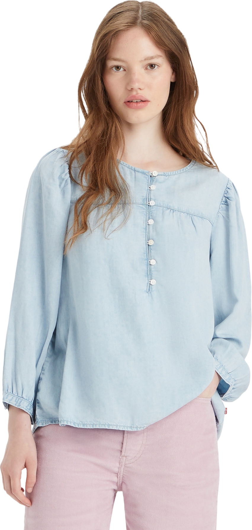 Блуза женская Levi's HALSEY 3/4 SLV BLOUSE LIGHT INDIGO - FLAT FINISH голубая L