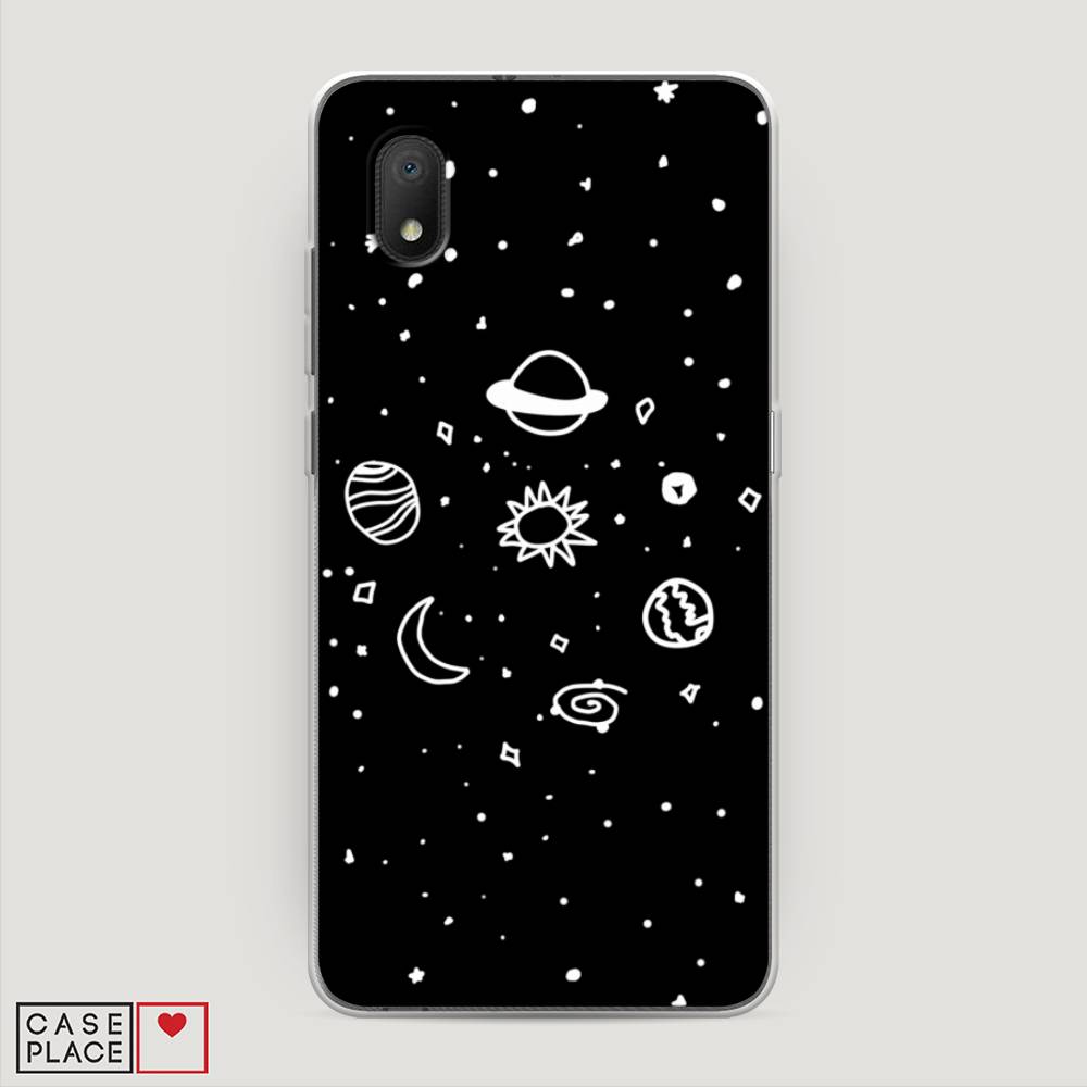 

Чехол на Alcatel 1A/1B (2020) "Дудл солнечной системы", Бежевый;серый, 171150-2