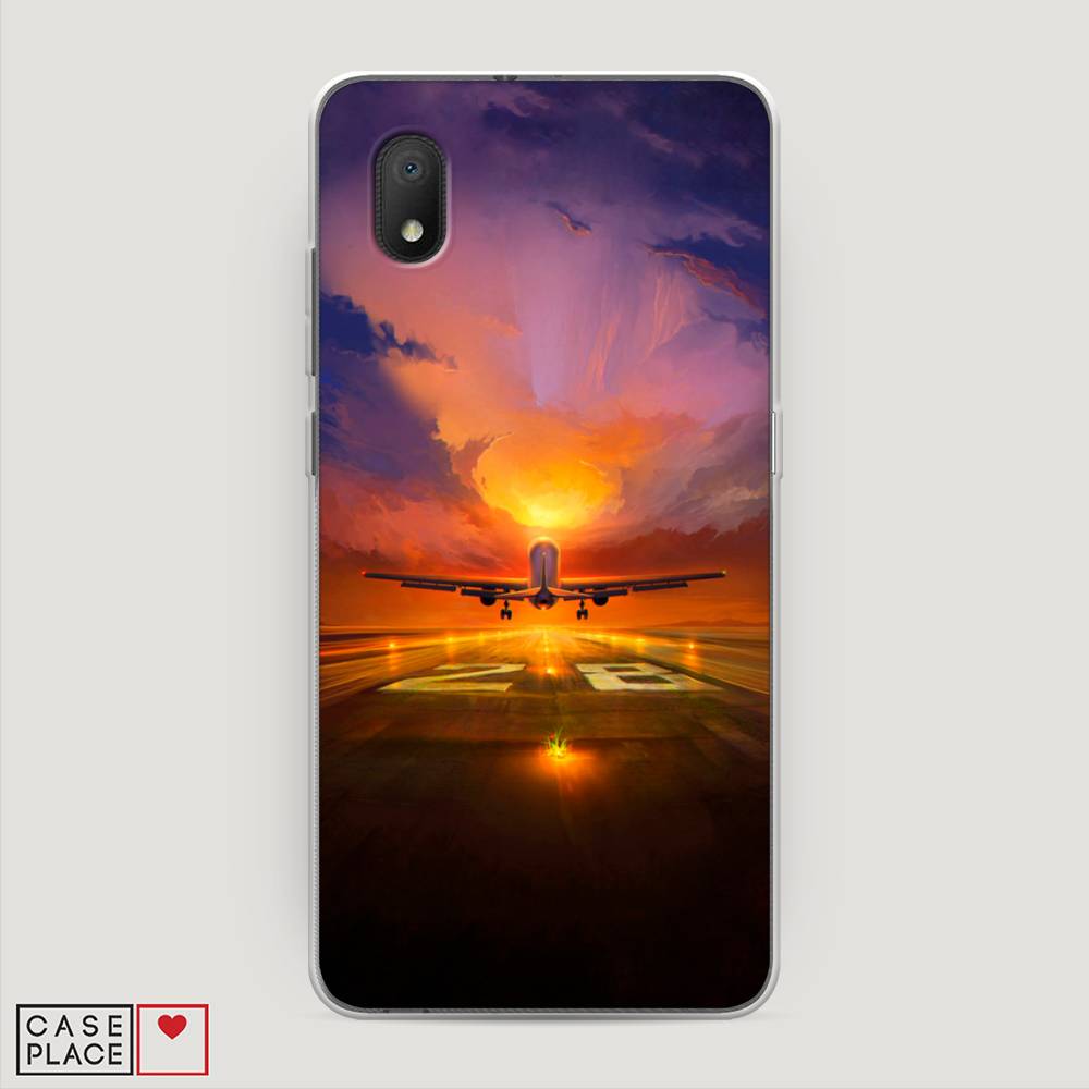 

Чехол на Alcatel 1A/1B (2020) "Самолет на посадке", Оранжевый;синий, 171150-6