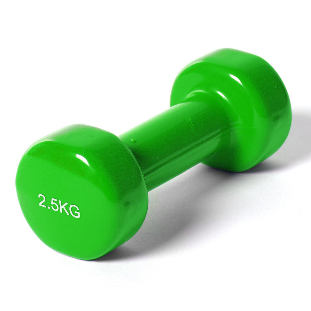 

Неразборные гантели виниловые 2 x 2,5 кг, зеленый