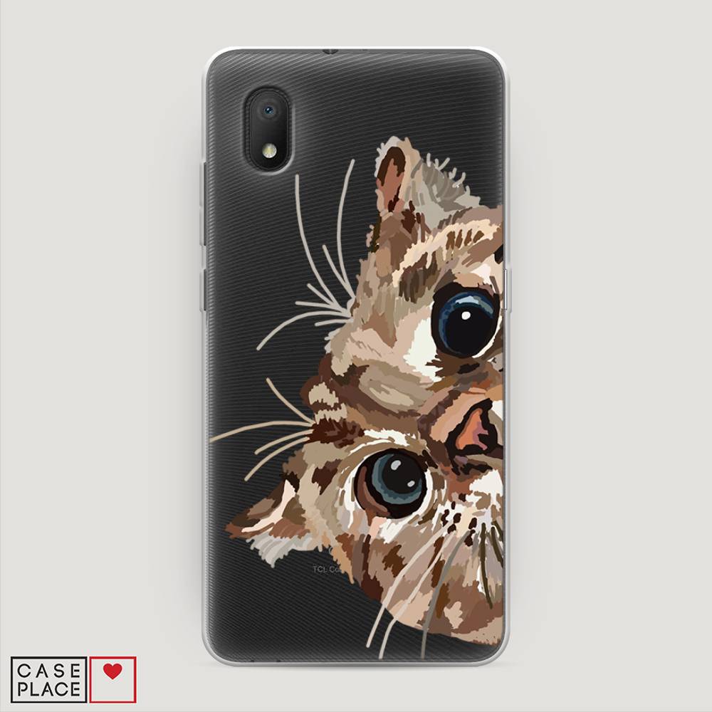 

Чехол на Alcatel 1A/1B (2020) "Любопытный кот", Коричневый;синий;черный, 171150-1