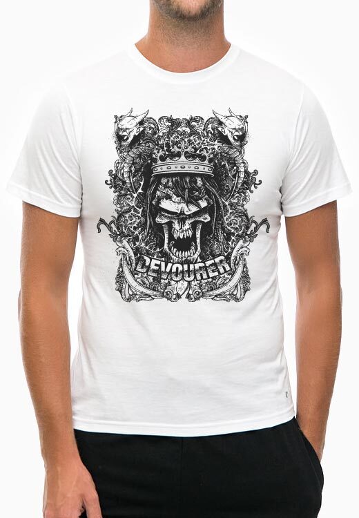 

Футболка унисекс NoBrand Devourer белая XL, Белый, Devourer