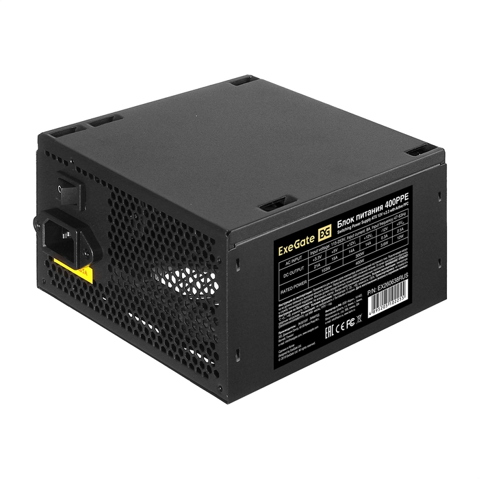 

Блок питания ExeGate 400PPE 400W, Черный, 400PPE