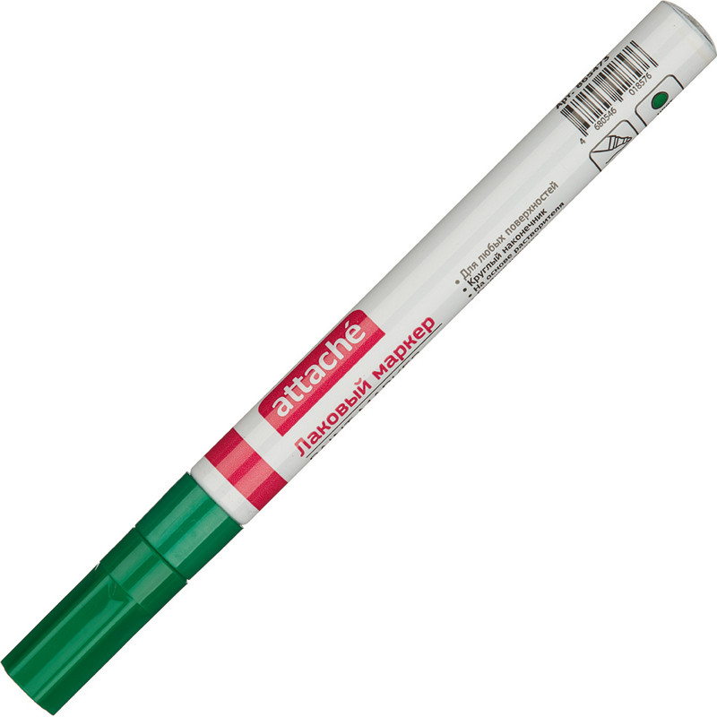Маркер лаковый пеинт Attache (лак), 2 мм, зеленый, 2 штуки маркер attache selection