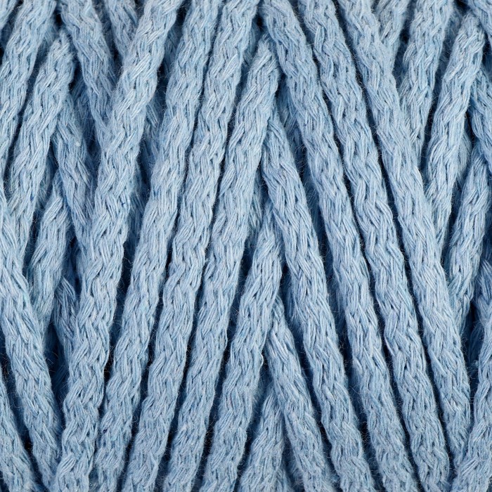Шнур для вязания Пухлый 100% хлопок ширина 5мм 100м (голубой)