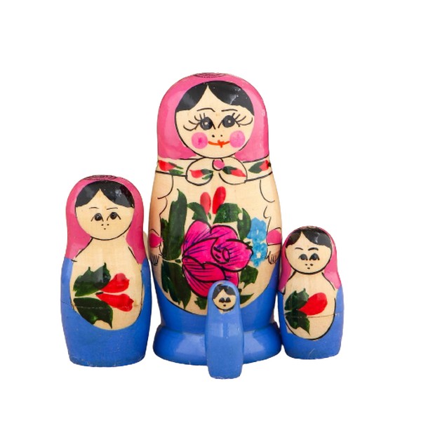 

Матрёшка Семёновская, розовый платок, 4 кукольная, 9 см Sima-Land, Разноцветный