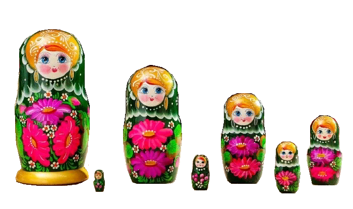 фото Матрёшка «хризантема», тёмно-зелёное платье, 7 кукольная, 22 см sima-land