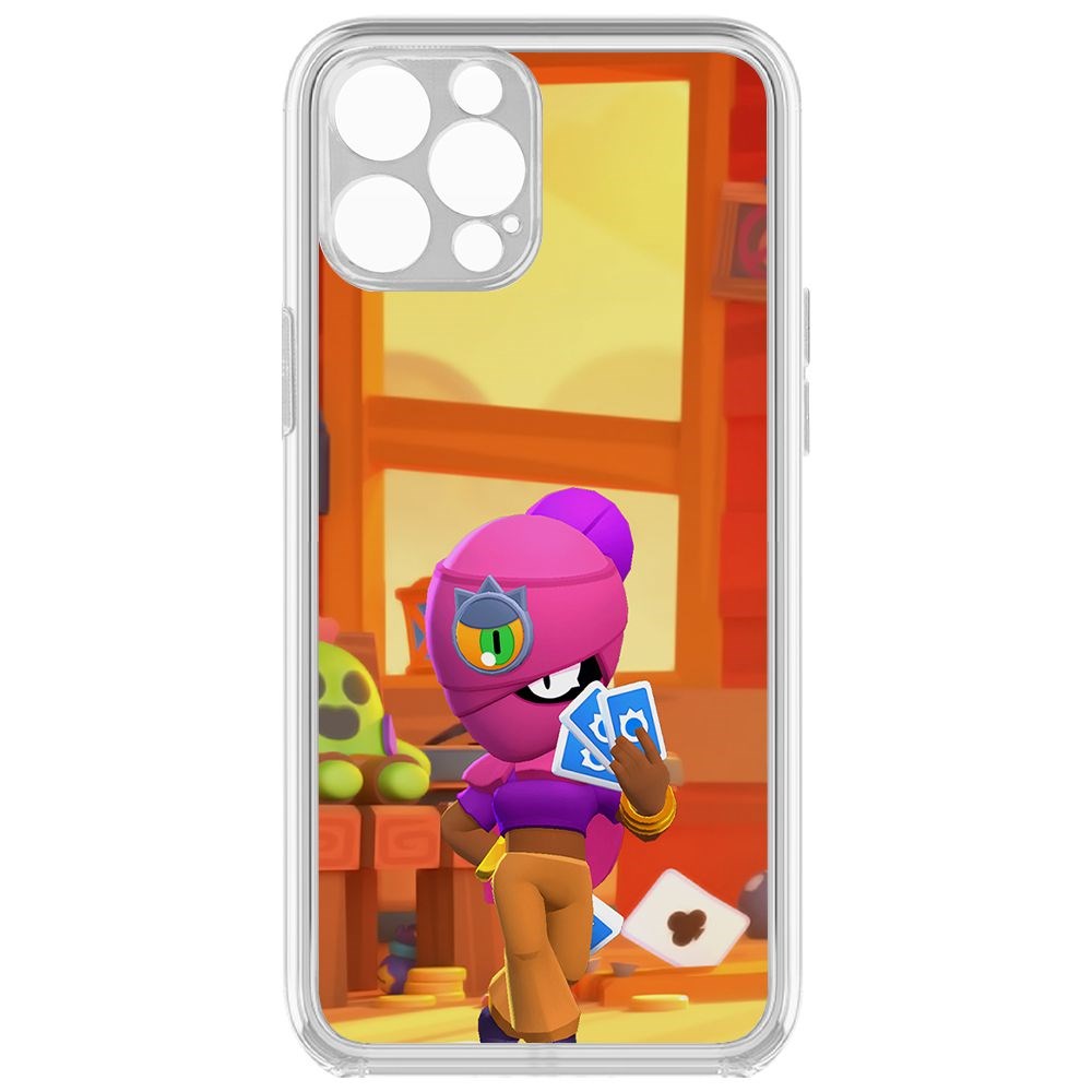

Чехол-накладка Krutoff Clear Case Brawl Stars-Тара для iPhone 12 Pro с защитой камеры, Прозрачный