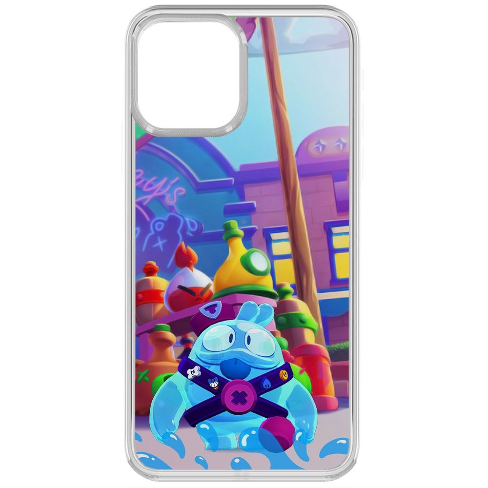 

Чехол-накладка Krutoff Clear Case Brawl Stars-Скуик для iPhone 13 Pro, Прозрачный