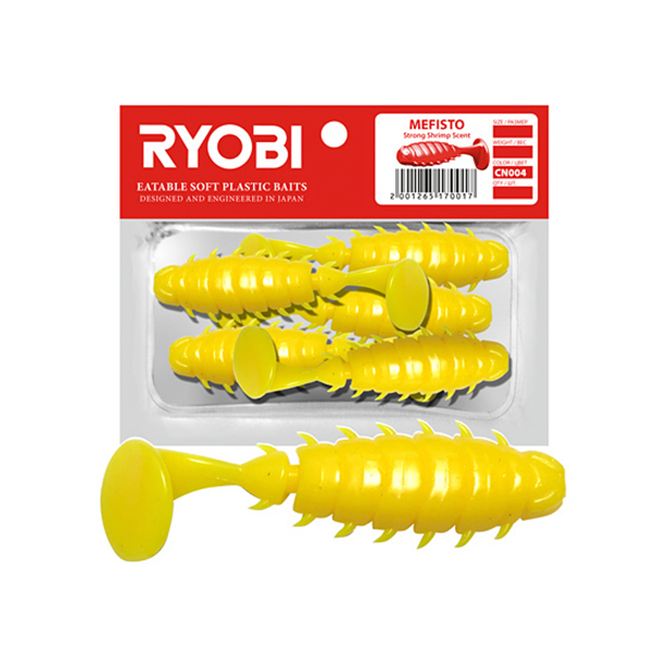 

Мягкая силиконовая приманка риппер Ryobi MEFISTO (60mm), CN004 (sweet melon), 5 шт., Желтый, Mefisto
