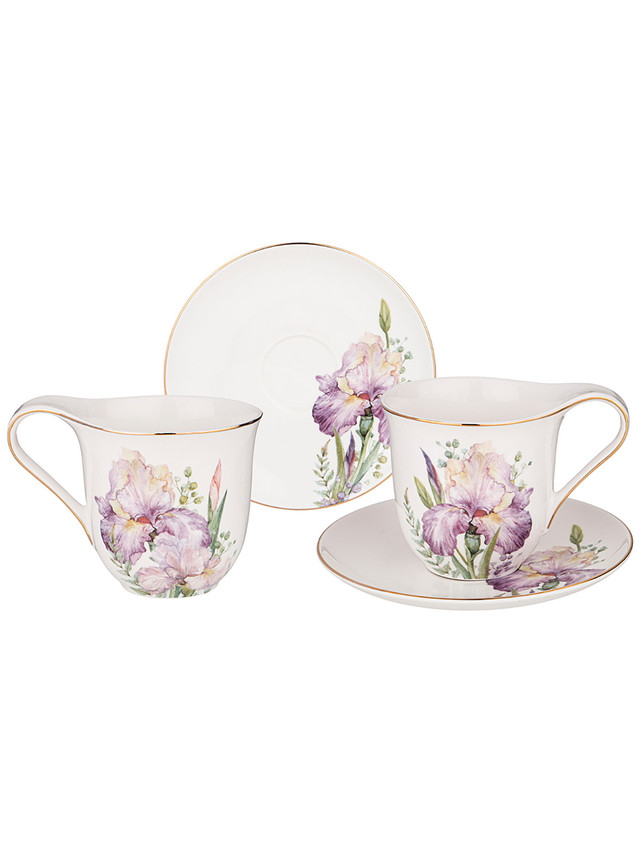 

Чайная пара на 2 персоны 4 предмета IRISES Lefard фарфор 275 мл 590-480, Белый