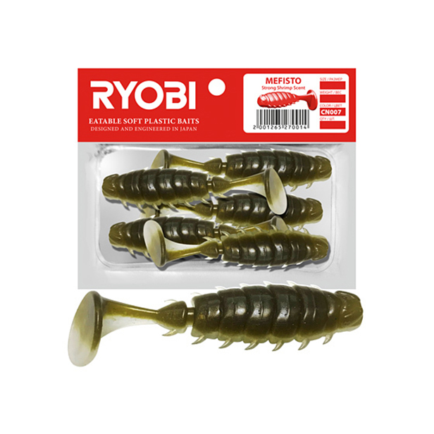 

Мягкая силикон. приманка риппер Ryobi MEFISTO (60mm), CN007 (spring lamprey), 5 шт., Коричневый;бежевый, Mefisto