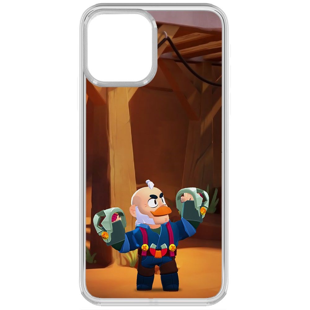 

Чехол-накладка Krutoff Clear Case Brawl Stars-Сэм для iPhone 13, Прозрачный