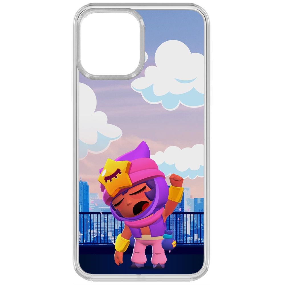

Чехол-накладка Krutoff Clear Case Brawl Stars-Сэнди для iPhone 13, Прозрачный