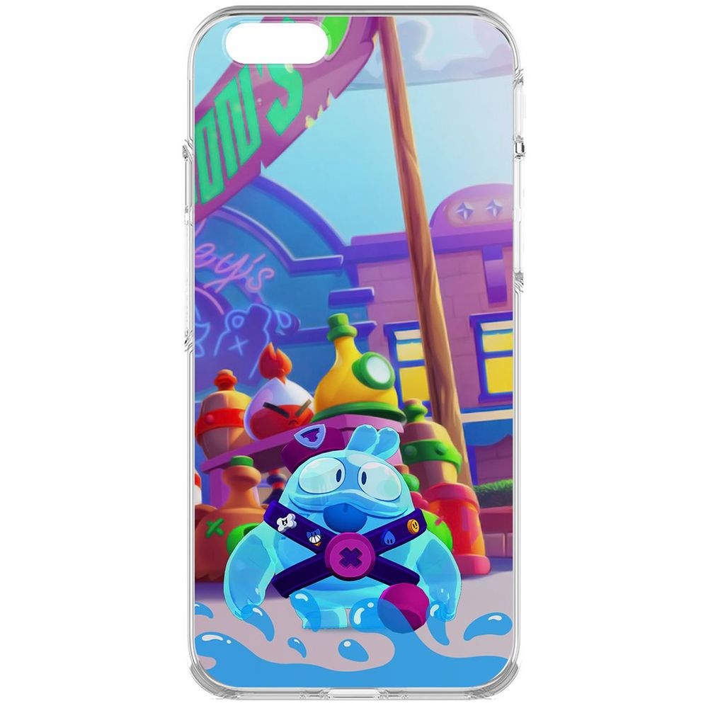 

Чехол-накладка Krutoff Clear Case Brawl Stars-Скуик для iPhone 6, Прозрачный