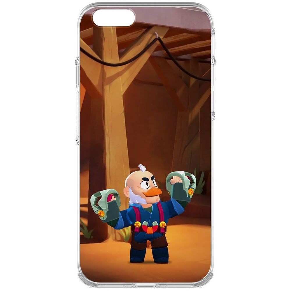 

Чехол-накладка Krutoff Clear Case Brawl Stars-Сэм для iPhone 6, Прозрачный