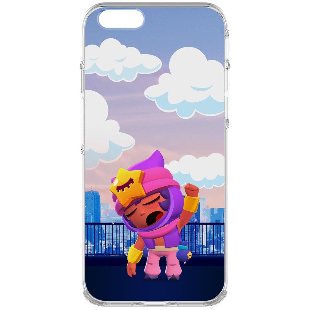 

Чехол-накладка Krutoff Clear Case Brawl Stars-Сэнди для iPhone 6S, Прозрачный