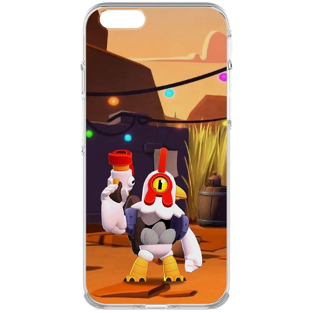 

Чехол-накладка Krutoff Clear Case Brawl Stars-Цыплёнок Рико для iPhone 6S
