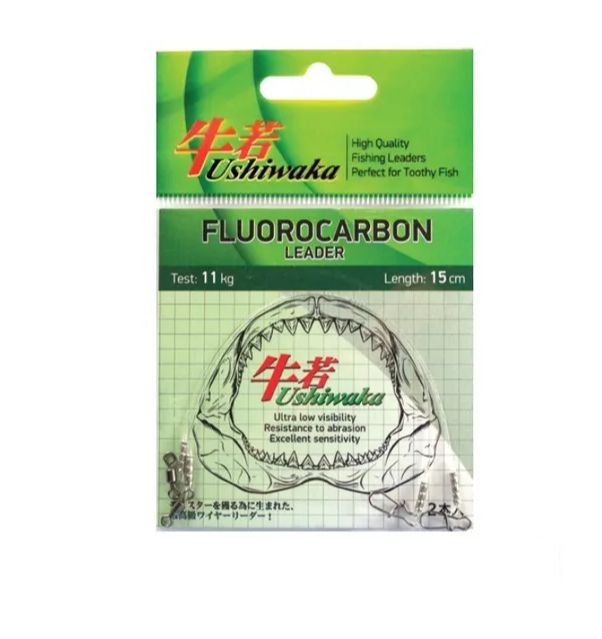 

Поводок Ushiwaka Fluorocarbon UF2014, 14кг/20см ( 2 упк. по 2шт.), Прозрачный, Fluorocarbon UF