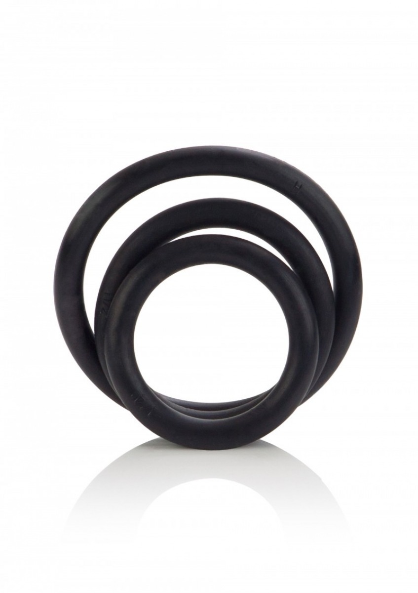 Набор эрекционных колец Black Rubber Ring Set чёрный 3 шт.