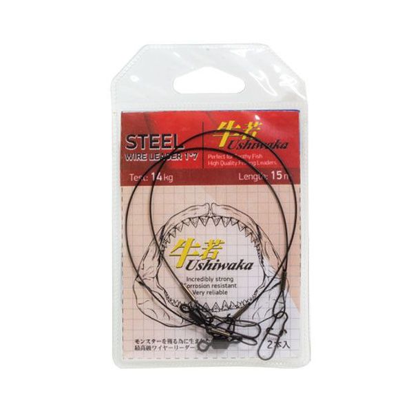 

Поводок Ushiwaka Steel Wire Leader USWL7-2007 1х7, 7,8кг/20см ( 2 упк. по 2шт.), Черный, Steel Wire Leader USWL7