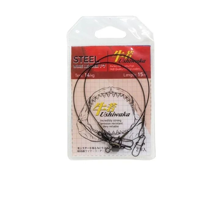 

Поводок Ushiwaka Steel Wire Leader USWL7-2009 1х7, 9,9кг/20см ( 2 упк. по 2шт.), Черный, Steel Wire Leader USWL7