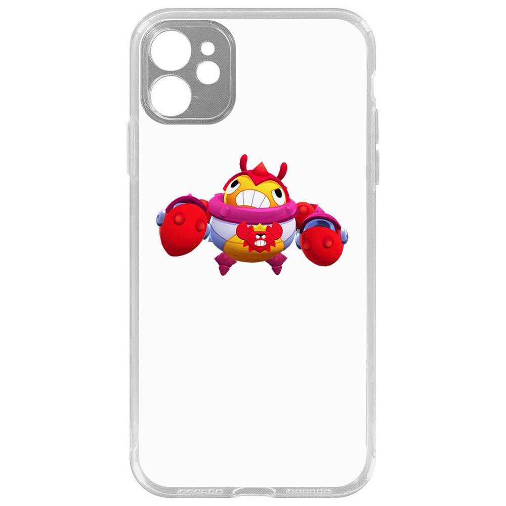 

Чехол-накладка Krutoff Clear Case Brawl Stars-Краб Тик для iPhone 11 с защитой камеры