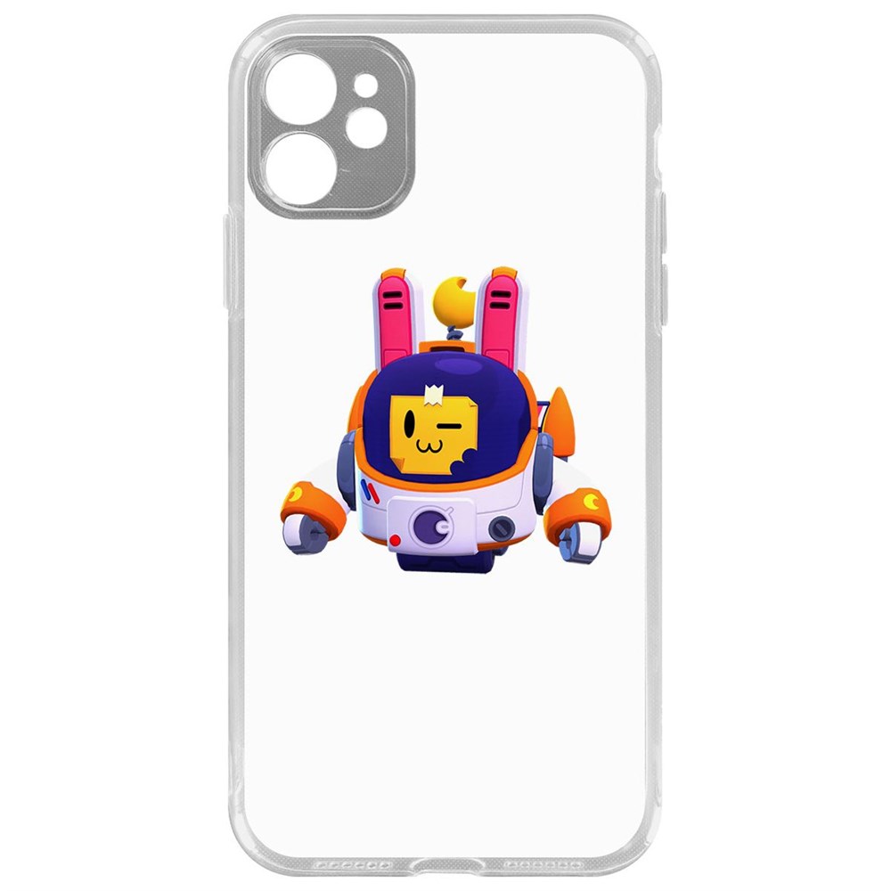 

Чехол-накладка Krutoff Clear Case Brawl Stars-Лунный Спраут для iPhone 11 с защитой камеры, Прозрачный